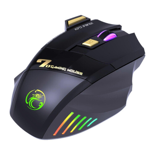 RYRA Rechargeable Wireless Mouse Gamer for Computer RGB Gaming Mice Bluetooth 2.4G