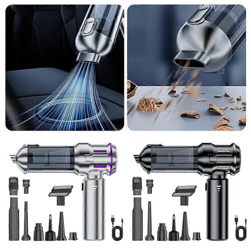 (Silver) Hand Held Vacuum Cleaner Wet Dry Dual Use Powerful Air-Duster for PC Laptops 1