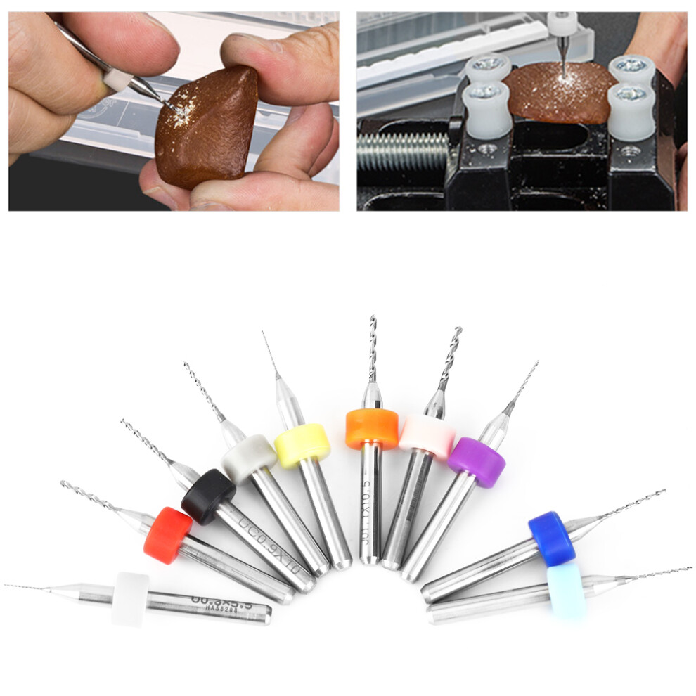 10 Teile/satz 0,3-1,2mm Hartmetall Micro Bohrer