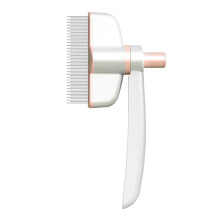 (Pink) Self-Cleaning Pet Hair Removal Comb Rotatable Stainless Steel Shedding & Flea Removal Brush for Cats & Dogs