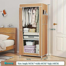 (Brown) Non-Woven Fabric Wardrobe Household Assembly Clothing Cabinet Multi-Layer Dustproof Wardrobe Minimalist Clothing Storage Cabinet