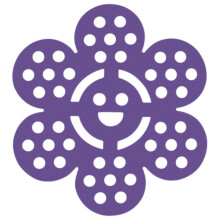 (Purple) Smiley Face Perforated Bee Tray Outdoor Bee Watering Station Honeycomb Floating Bee Island