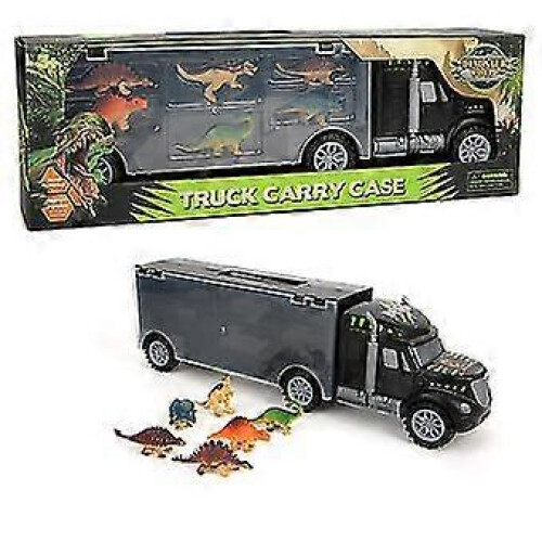 Dinosaur Model Toy Set - Pull Back Car Carrier Transport Truck 1