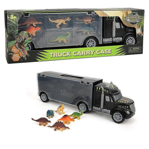 Dinosaur Model Toy Set - Pull Back Car Carrier Transport Truck