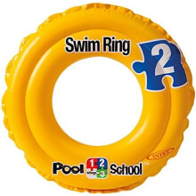 Intex 58231EU Pool School Step 2 Swimming Ring, 51 cm Diameter, Inflatable Swim Aid for Kids, Beginner Training Float
