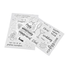2Pcs Clear TPR Stamp Set for Card Making, Recyclable, Transparent