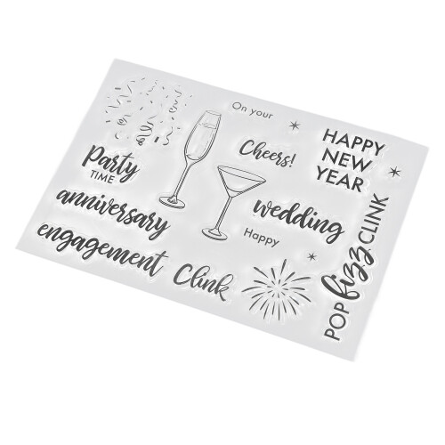 2Pcs Clear TPR Stamp Set for Card Making, Recyclable, Transparent 2