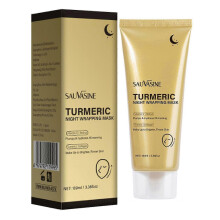 (1pc)1-5x Turmeric Collagen Night Wrapping Mask Overnight Peel Off Facial Mask