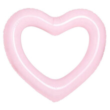(Pink) Love Heart Swimming Ring Inflatable Water Swimming Seat for Pool Summer 90cm
