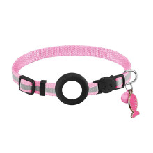 Cats Collar Breakaway Reflective Dogs Collar with Tracker-Pink