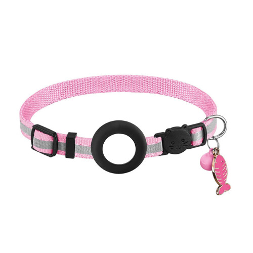 Cats Collar Breakaway Reflective Dogs Collar with Tracker-Pink