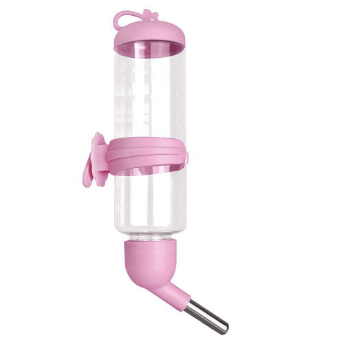 Pet Drinking Bottle Plastic Water Drinking Bowl for-pink L