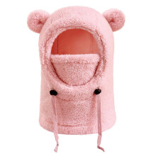 (Pink) Kids Balaclava Ski Mask - Cute Ears Winter Hat Face Mask for Cold Weather, Windproof Warm Fleece Lining Balaclava for Boys & Girls