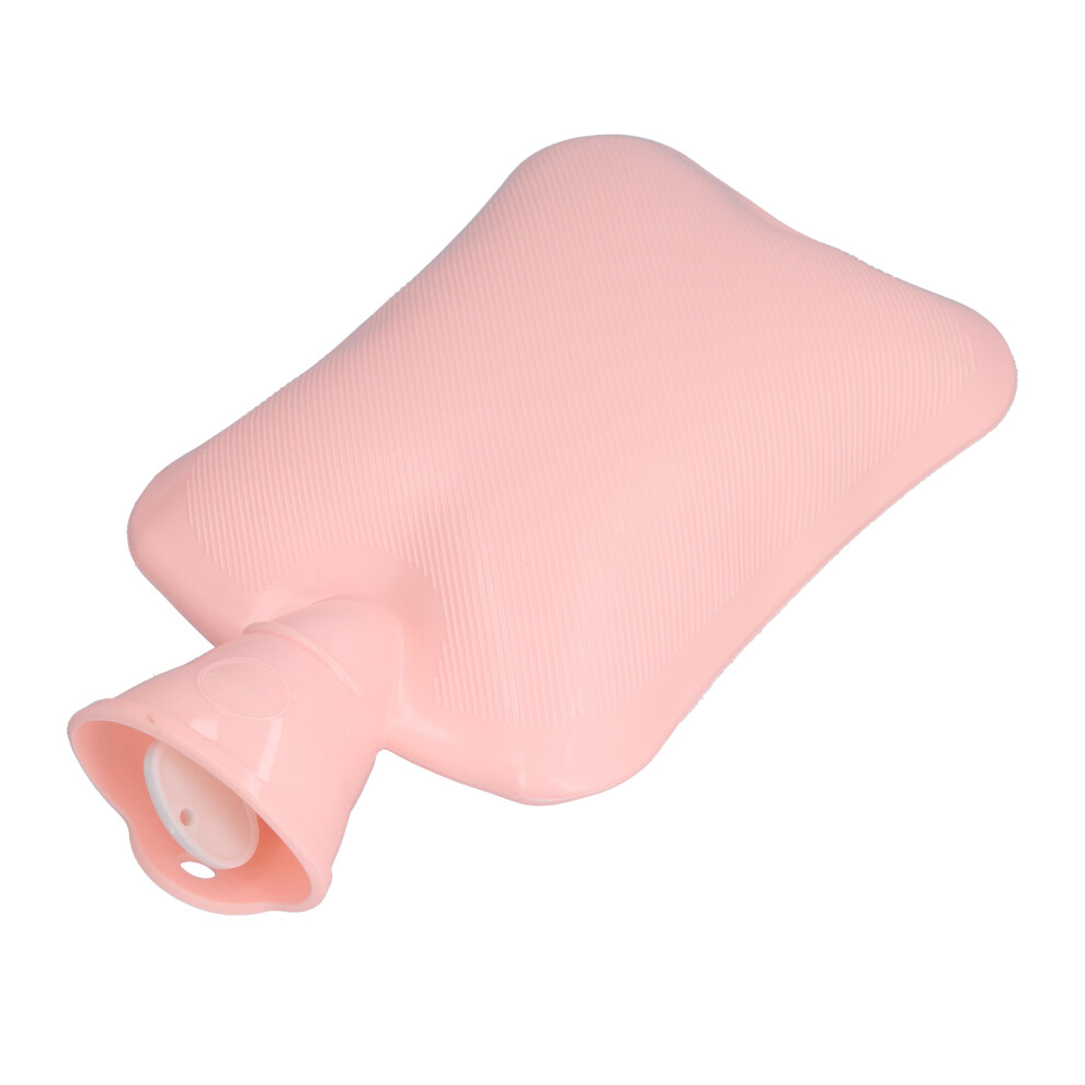 Hot Water Bottle PVC Thickened 1.5L Warm Water Bag for Cold Night Relief Pink