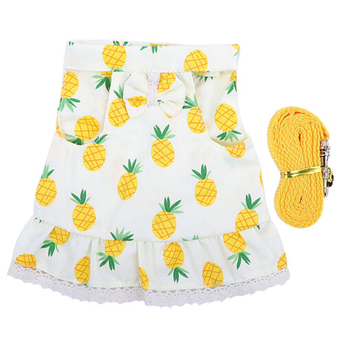 Rabbit Harness Soft Guinea-Pig Walking Lead-yellow pineapple L