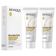 2Pcs Rice Raw Pulp Facial Cleanser Face Wash Foam skincare Moisturizing Skin Brightening Rejuvenation Face Cleanser Skin Care