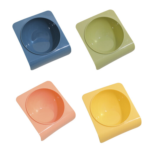 Cat Food Bowls 15Tilted Elevated- Cat Bowl for Small-Dark blue 1