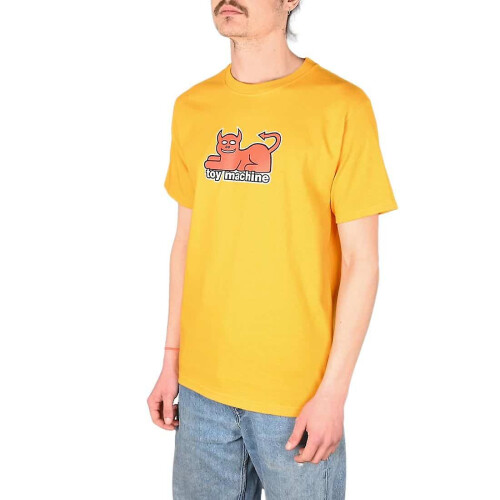 (XL,Orange)Toy Machine Devil Cat S/S T-Shirt - Gold 1