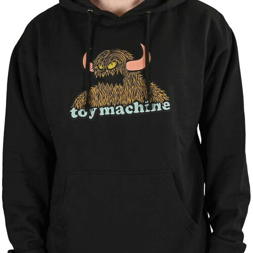 (L,Black)Toy Machine Furry Monster Pullover Hoodie - Black 1