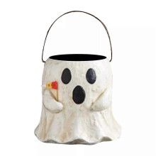 Halloween Flower Pots Decoration Mud Pie Paper Mache Halloween Ghost Treat Buckets Trick Or Treat Kids Gift Candy Bucket