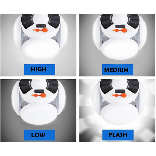 (Style 1) Super Bright Solar LED Bulbs Light Foldable Emergency Tent Camping Garage Light Lamp 2