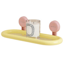 (Single Tier, Mango yellow) No Drill Suction Cup Shower Caddy For Bathroom Space-Saving Versatile Storage for Living Room