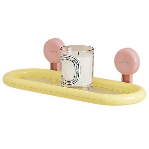 (Single Tier, Mango yellow) No Drill Suction Cup Shower Caddy For Bathroom Space-Saving Versatile Storage for Living Room