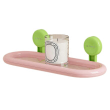 (Single Tier, Sweetheart Powder) No Drill Suction Cup Shower Caddy For Bathroom Space-Saving Versatile Storage for Living Room