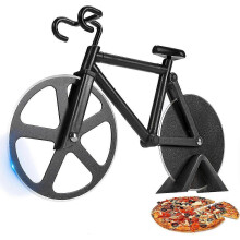 Bicycle Pizza Cutter Wheel Funny Housewarming Gifts(Black)