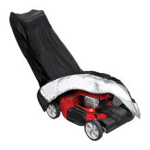 Waterproof Lawn Mower Cover with Drawstring Hem, Heavy Duty Black Outdoor Rain and Dust Protection