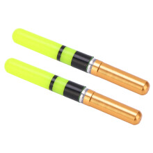 2pcs Light-Up Fishing Floats with Battery Powered Bobber for Night Fishing Gold