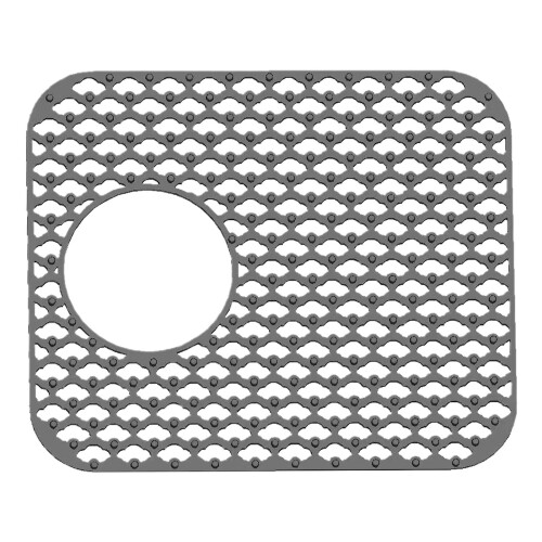 (Style Three, Gray) Silicone Sink Protector Foldable Non-Slip Sink Mat Grid Accessory for Kitchen