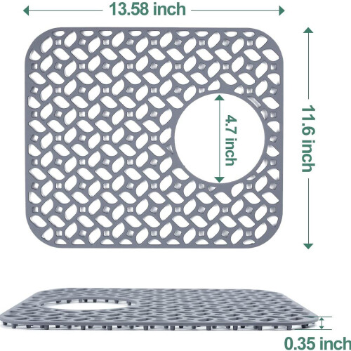 (Style I, Gray) Silicone Sink Protector Foldable Non-Slip Sink Mat Grid Accessory for Kitchen 2