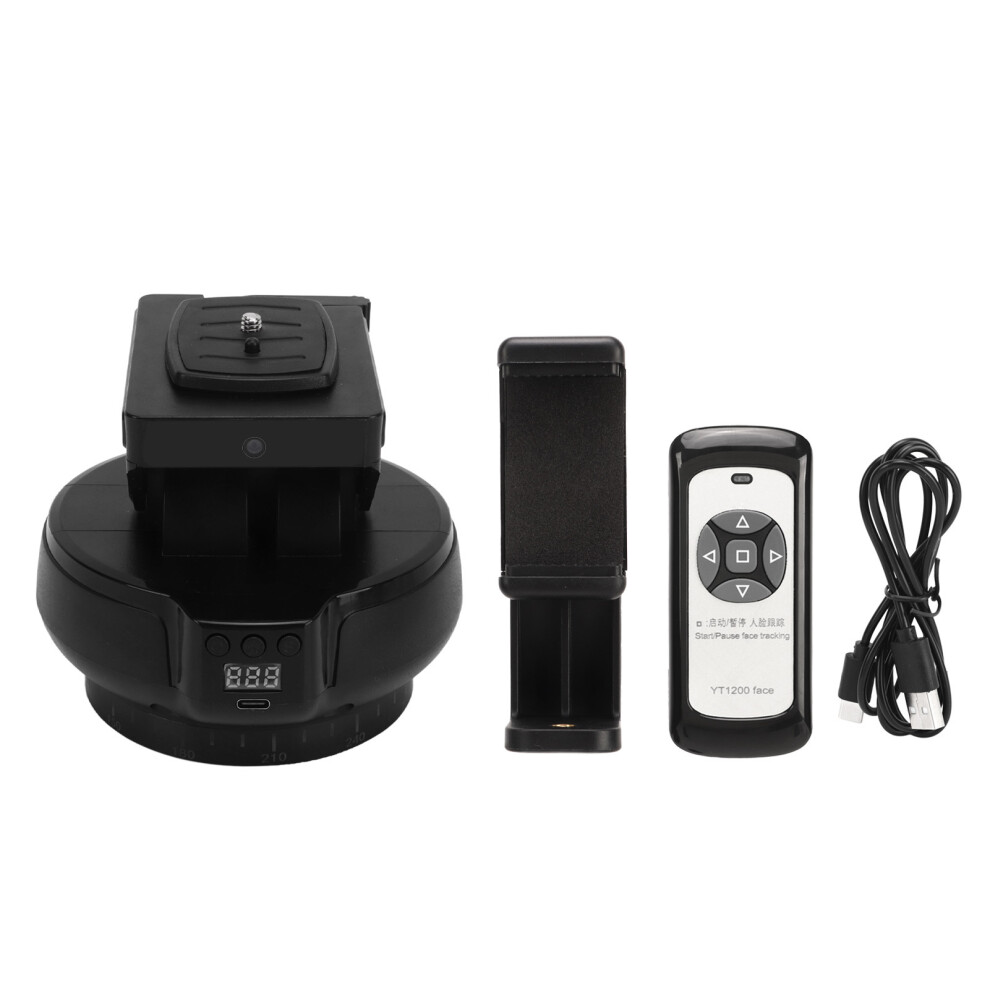 Motorized Pan Tilt Head For Dslr And Smartphones, 360 Degree Pan Rotation Electric Tripod Rotator With Tilt Angle Adjustment, Remote Controlled 9358999855134