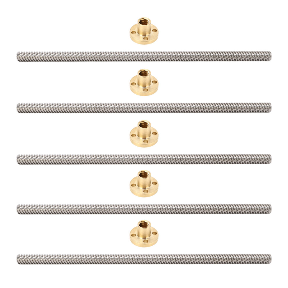 Linear Motion Shaft For Xyz Module, Smooth Operation T8 Trapezoidal Screw With Brass Nut, Reliable Performance Stainless Steel Lead Screw 2Mm Pitch 9181073055072