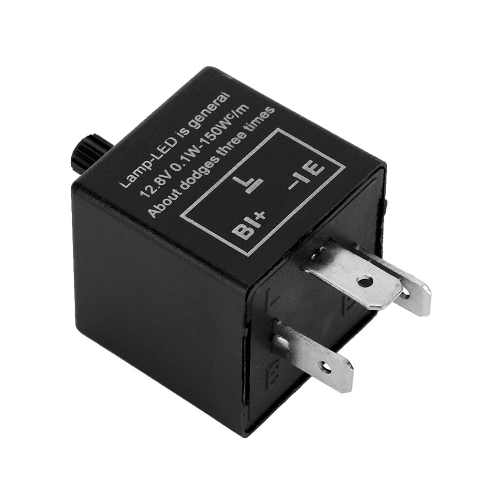 Electronic Flasher Relay For 12V Vehicles, Adjustable Speed 3 Pin Led Flasher Relay Replacement With Universal Fitment For Turn Signal Blinker Light 9358999854816