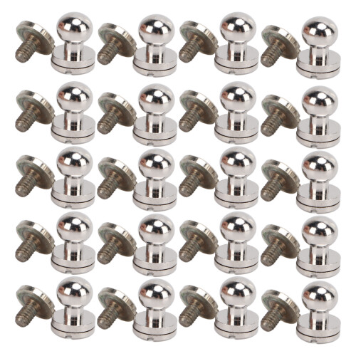 Decorative Rivets for Leather Craft, Solid Brass Material Ball Head Stud Rivets with Screw Back Design for DIY Handbag Belt Wallet Repairs, Secure 2