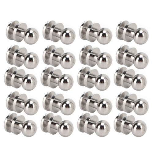 Decorative Rivets for Leather Craft, Solid Brass Material Ball Head Stud Rivets with Screw Back Design for DIY Handbag Belt Wallet Repairs, Secure 1