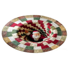 (140cm, D) Christmas 3D Rug - Optical Illusion Area Rugs for Bedroom Living Room Indoor Christmas Decorations Xmas Santa Claus Entryway