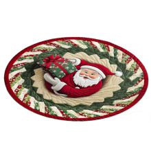 (160cm, C) Christmas 3D Rug - Optical Illusion Area Rugs for Bedroom Living Room Indoor Christmas Decorations Xmas Santa Claus Entryway