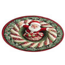 (120cm, B) Christmas 3D Rug - Optical Illusion Area Rugs for Bedroom Living Room Indoor Christmas Decorations Xmas Santa Claus Entryway