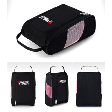 (Black And Pink) Golf Sport Shoes Bag Air Permeable Light Travel Package Waterproof Shoe Bag Dustproof Men Women