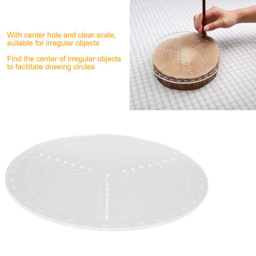 Clear Scale Acrylic Center Finder - 20cm Diameter Circles Drawing Tool 2