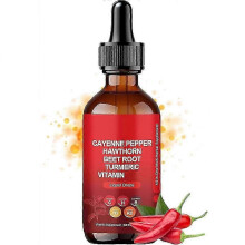 (3pc)Cayenne pepper drops with hawthorn, beetroot, turmeric, vitamins K2 and D3 for smooth digestion 25-26