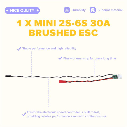 ZEROAXIS  2S-6S 30A Brushed ESC -(Bidirectional/Unidirectional)Brake Electronic Speed Controller for Micro-RC Models 1
