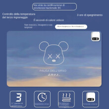 (Display digitale temporizzazione a cinque velocità 80*33, Orso degli scacchi) Termoforo impermeabile da tavolo