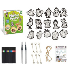 (Animals) Magic Foam Texture Painting Kit - 3D Aqua Puff Paint Art Craft for Kids Girls Toy Gifts
