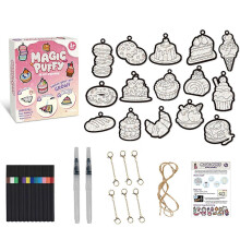 (Cake) Magic Foam Texture Painting Kit - 3D Aqua Puff Paint Art Craft for Kids Girls Toy Gifts