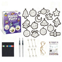 (Space) Magic Foam Texture Painting Kit - 3D Aqua Puff Paint Art Craft for Kids Girls Toy Gifts