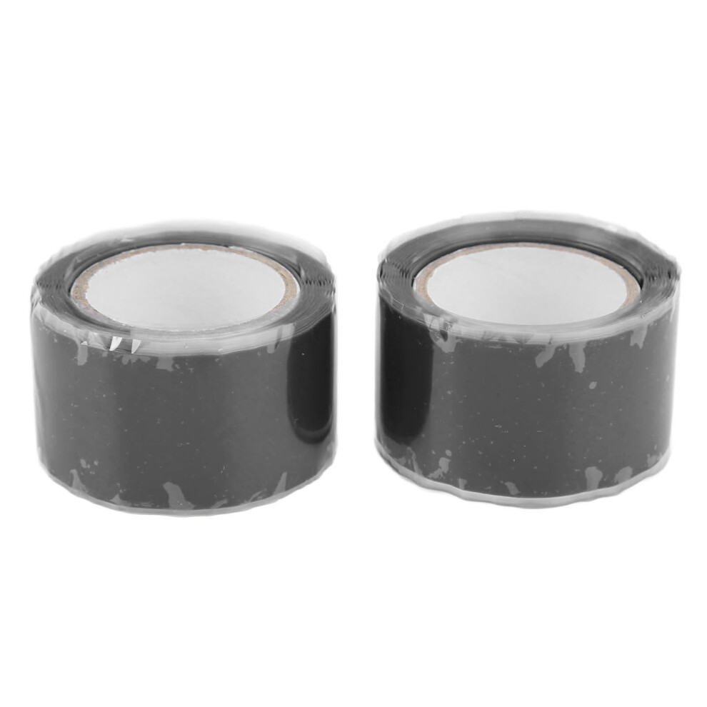 Silicone Self Fusing Tape Waterproof Insulation For Pipe Repair 2Pcs Black 8041382079415